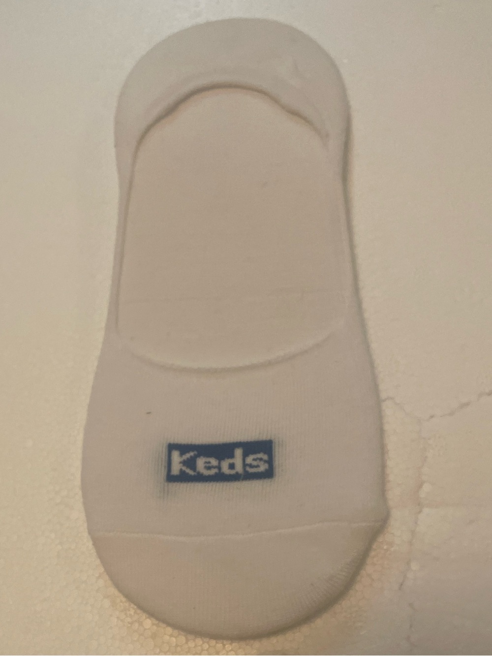 Keds White No-Show Liner with Blue Logo socks women’s 4-10